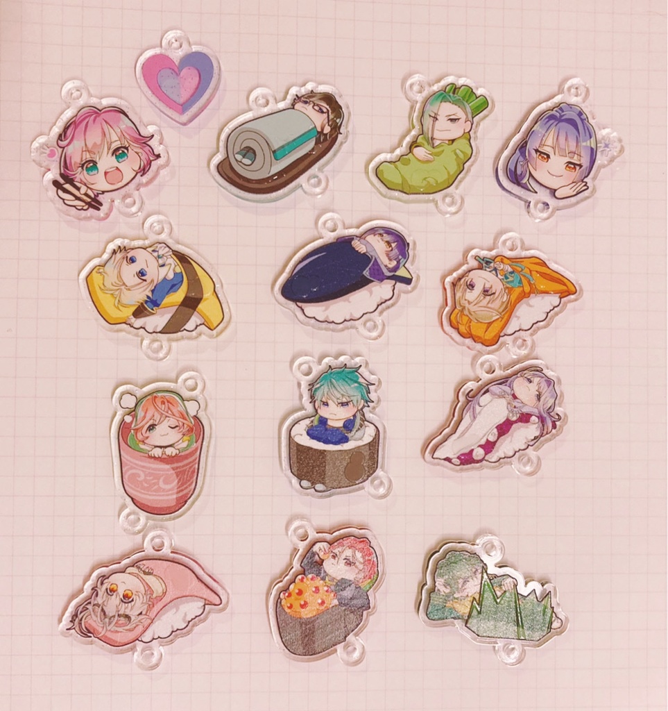 【寿司なライズ】つながるアクリルチャーム