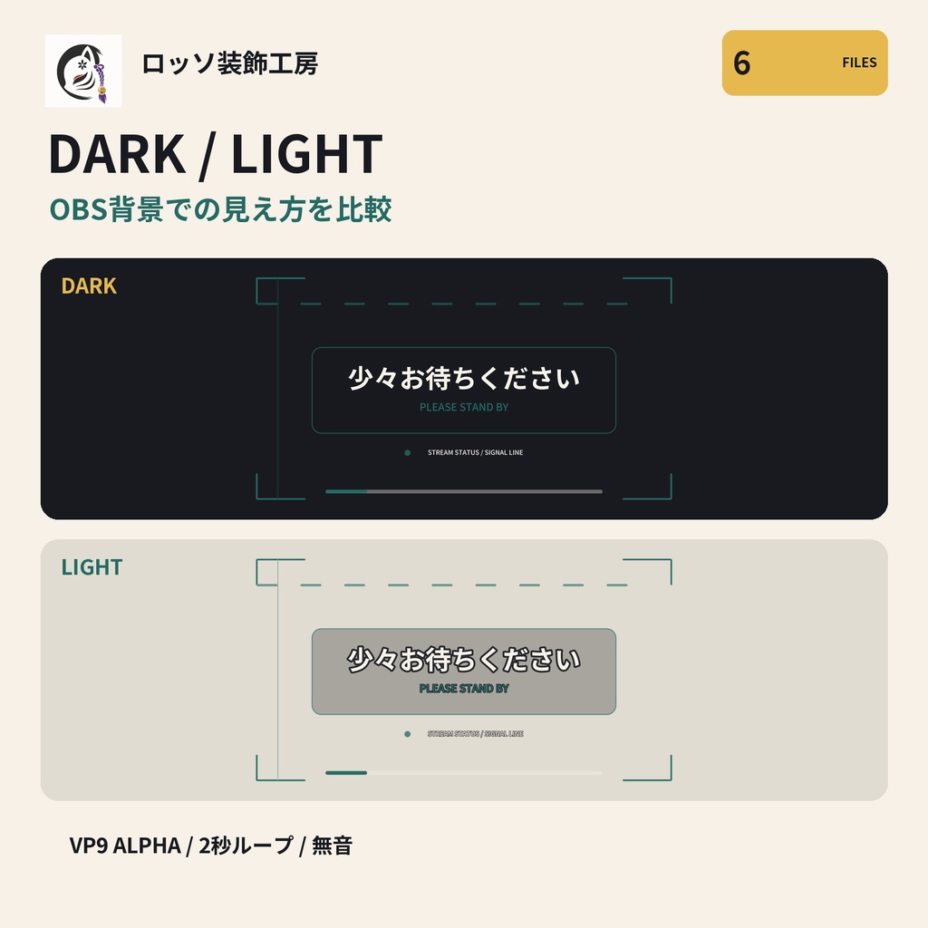 シグナルライン配信画面セット(開始・待機・終了)
