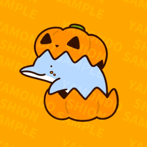 【無料】ハロウィン・ドルフィンアイコン🎃🐬