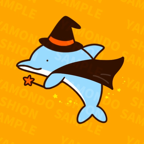 【無料】ハロウィン・ドルフィンアイコン🎃🐬