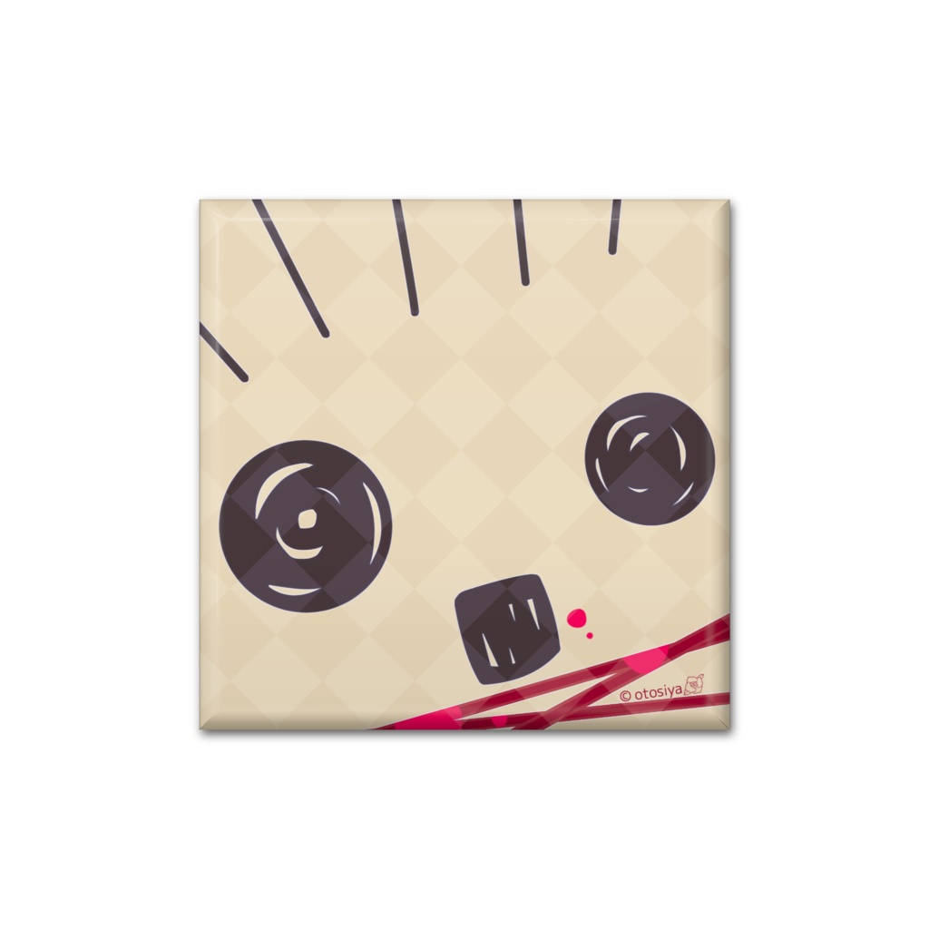 ワラニン缶バッジ(四角形)