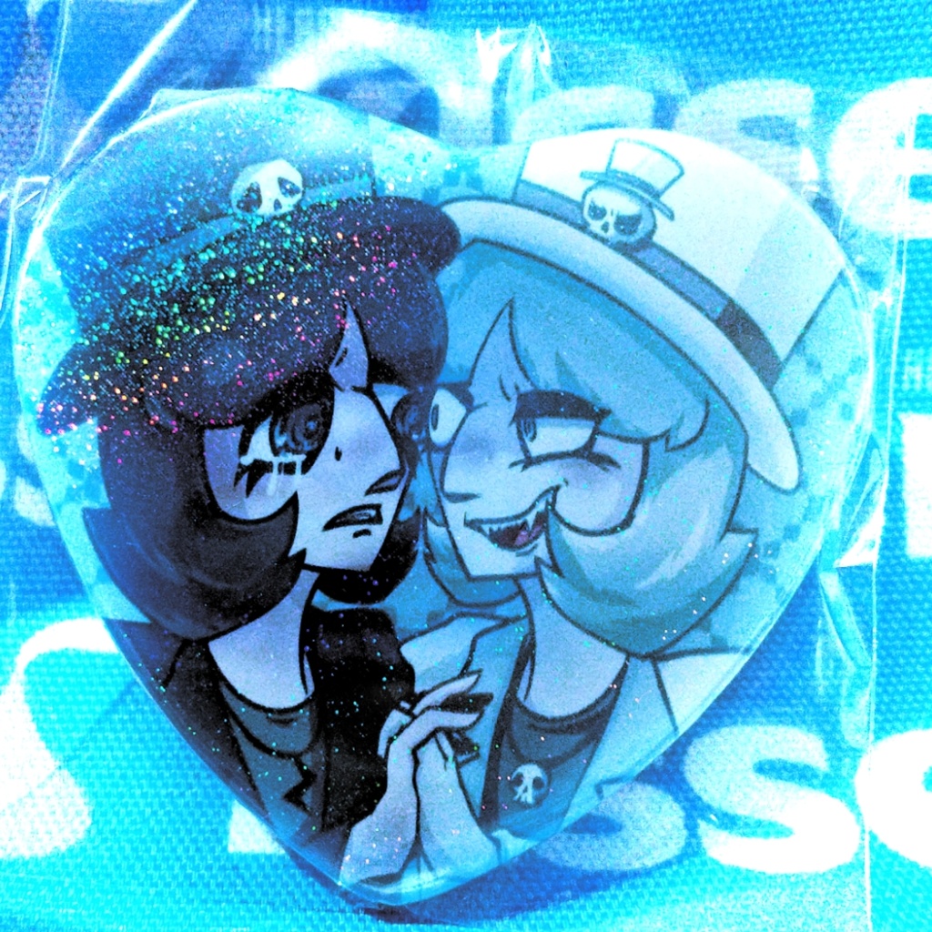 ふたりはなかよしハートの缶バッジ(2種)