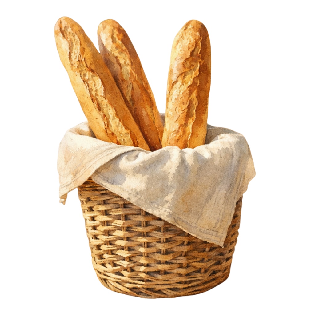 アンティークリアル水彩風 ベーカリー・カフェ クリップアート25点セット(PNG)