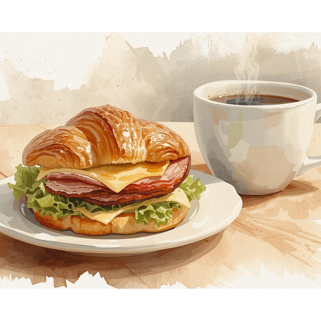 アンティークリアル水彩風 ベーカリー・カフェ クリップアート25点セット(PNG)