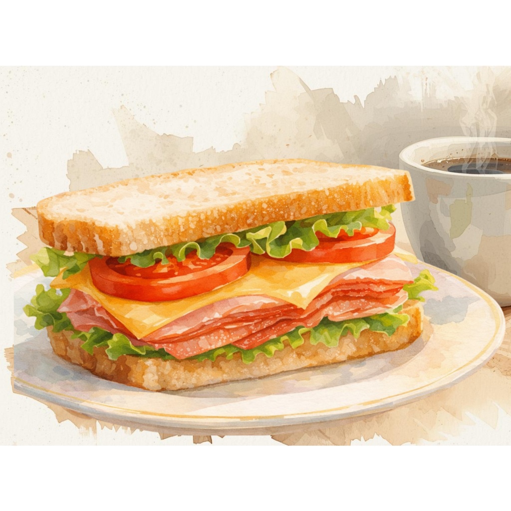 アンティークリアル水彩風 ベーカリー・カフェ クリップアート25点セット(PNG)