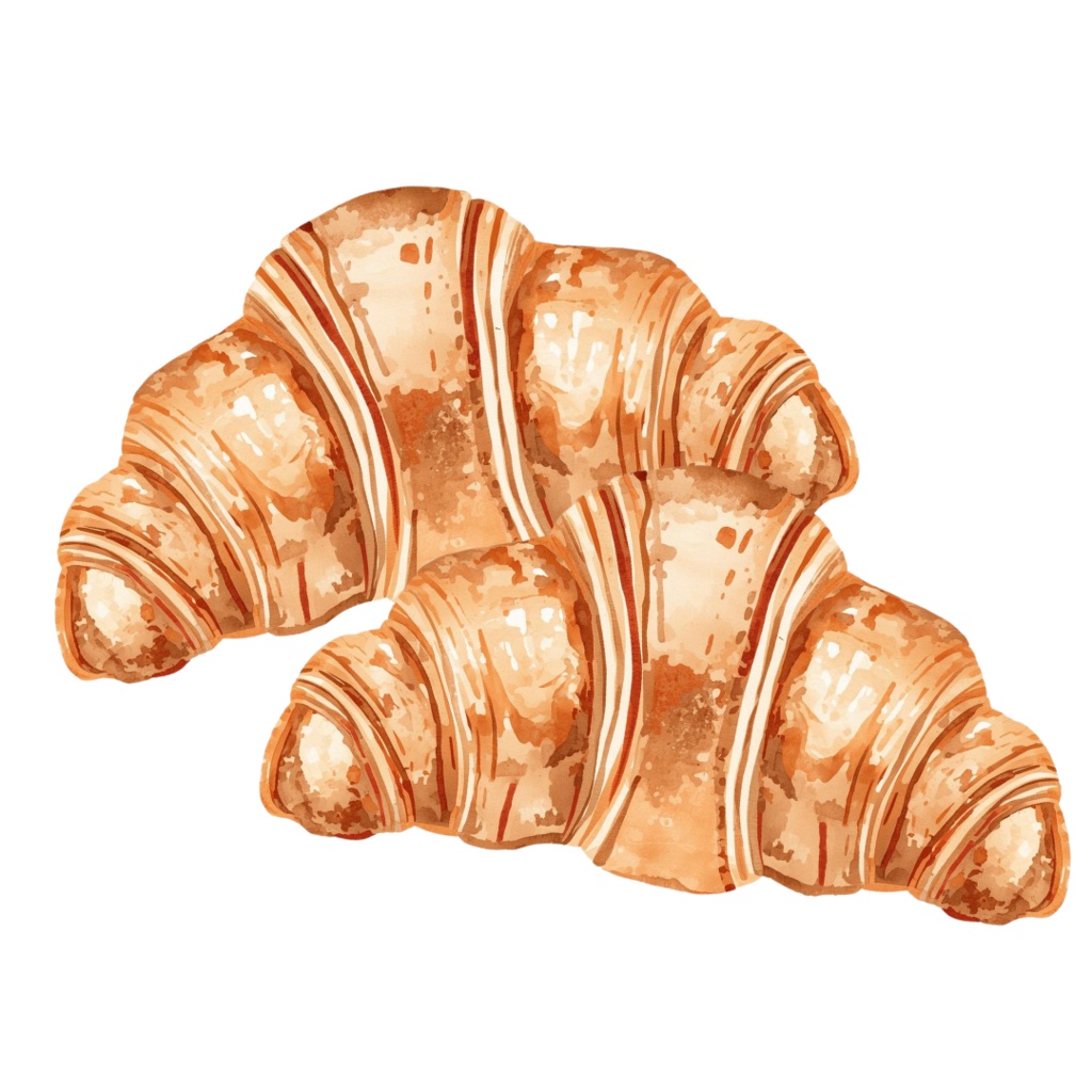 アンティークリアル水彩風 ベーカリー・カフェ クリップアート25点セット(PNG)