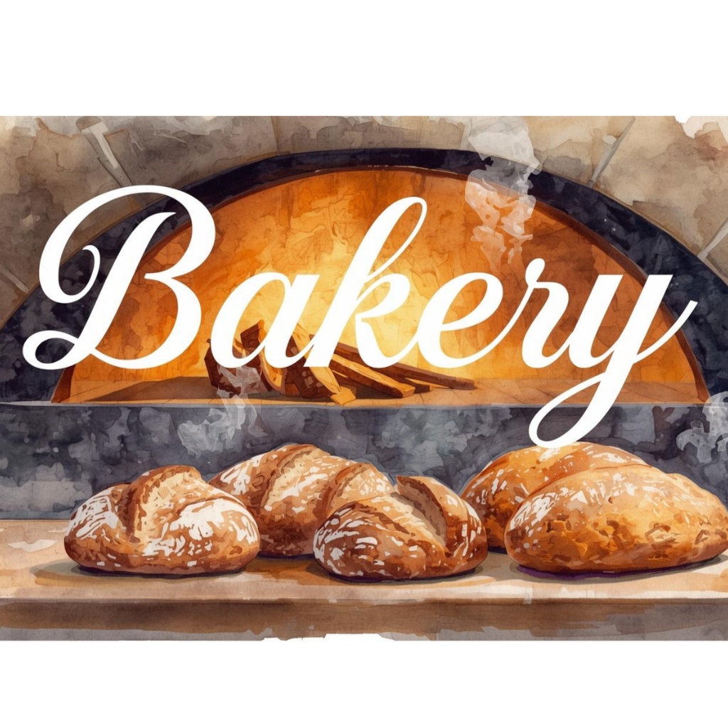 アンティークリアル水彩風 ベーカリー・カフェ クリップアート25点セット(PNG)