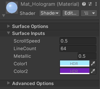ホログラムシェーダー【URP版】
