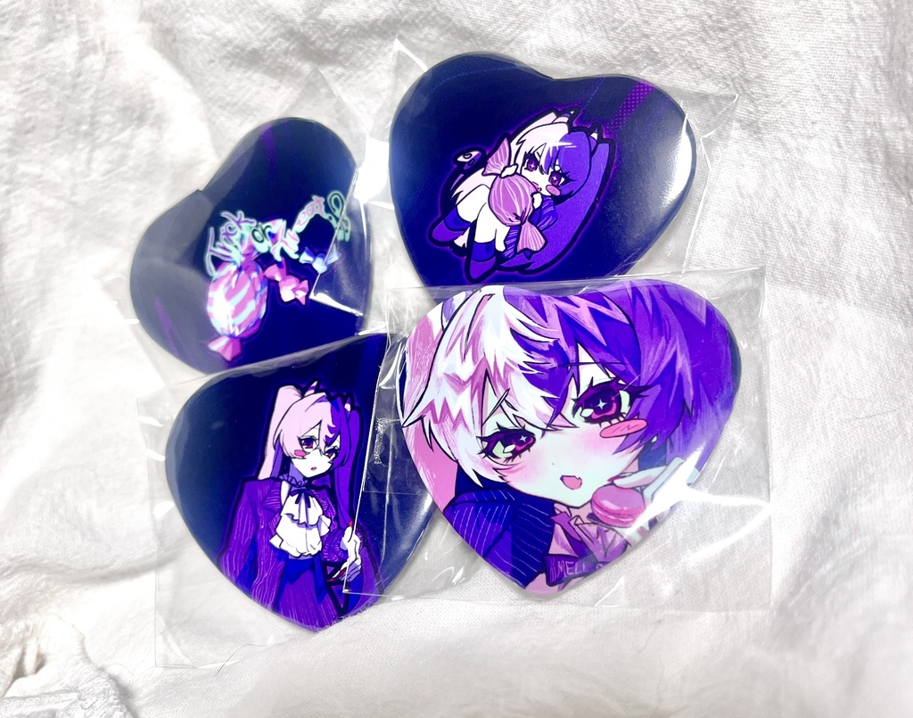 ♡ハート型缶バッジセット♡