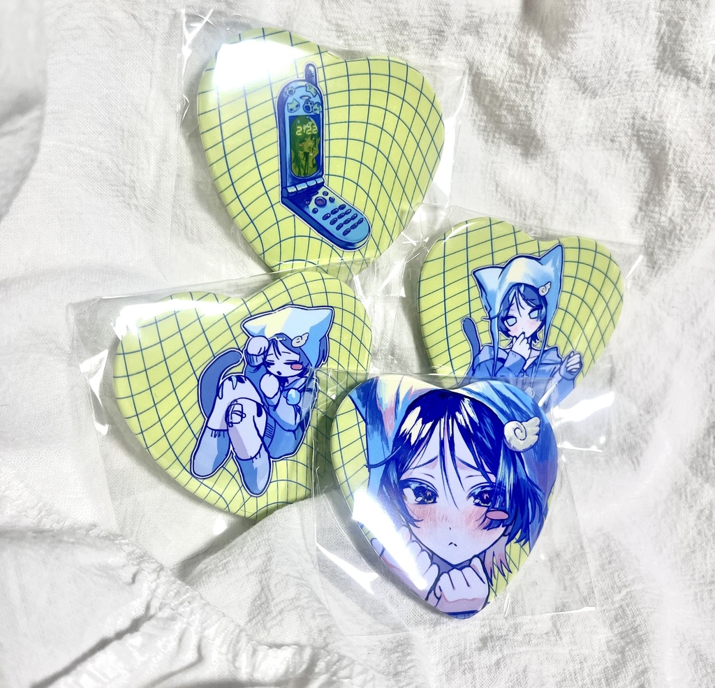 ♡ハート型缶バッジセット♡