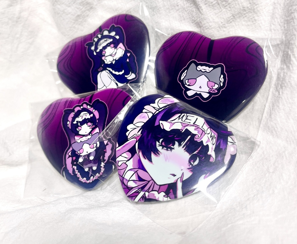 ♡ハート型缶バッジセット♡