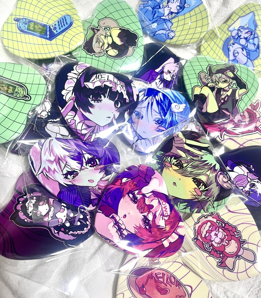 ♡ハート型缶バッジセット♡