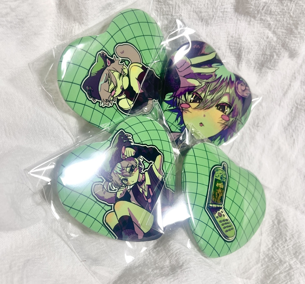 ♡ハート型缶バッジセット♡