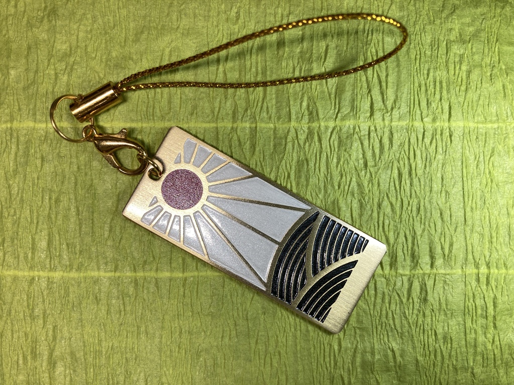 鬼滅の刃竈門炭治郎耳飾りイメージ 金属製ストラップ 太陽と波 Warikenkobo Booth