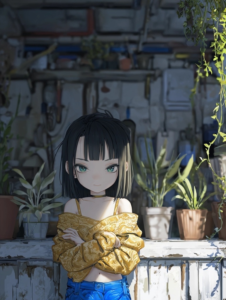 黒髪ボブの少女と朝のチルキッチン|高精細プロンプト+Niji profile付き