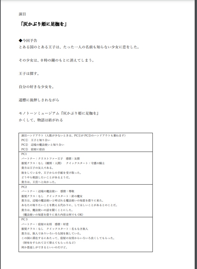灰かぶり姫に足枷を【書籍版】モノトーンミュージアムシナリオ集