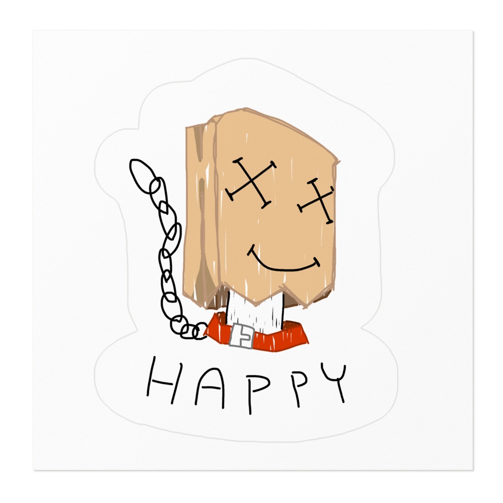 HAPPYかみぶくろステッカー。