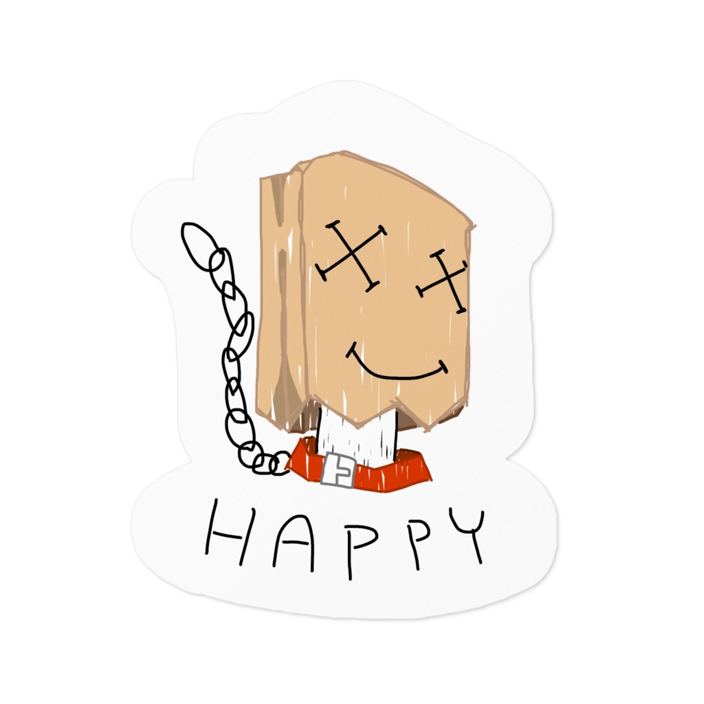 HAPPYかみぶくろステッカー。