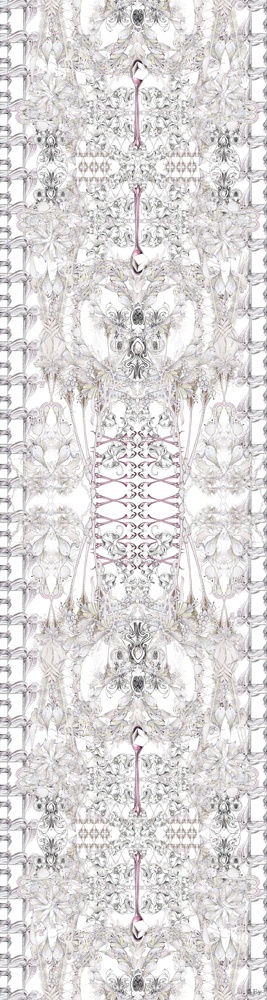 Original Cloth【gray+lace】ハギレ (ポリエステルジョーゼット)