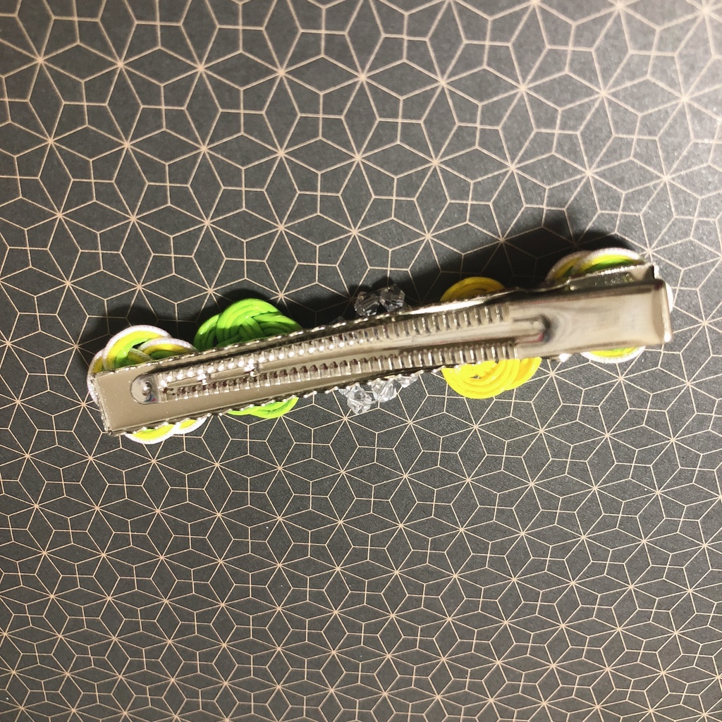 ハンドメイド ヘアクリップ 水引 黄色・黄緑