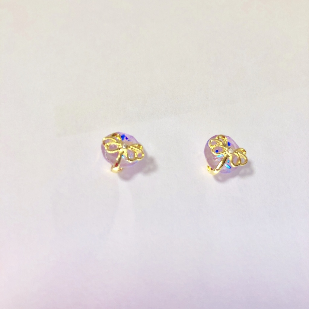 ハンドメイドピアス ラベンダーストーン