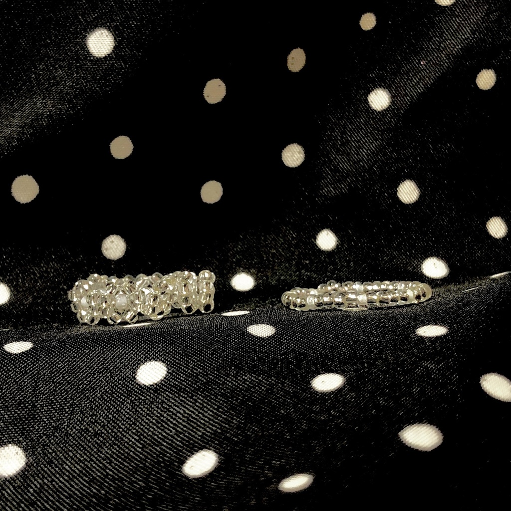 ハンドメイドリングセット 幾何学 フラワー シルバー