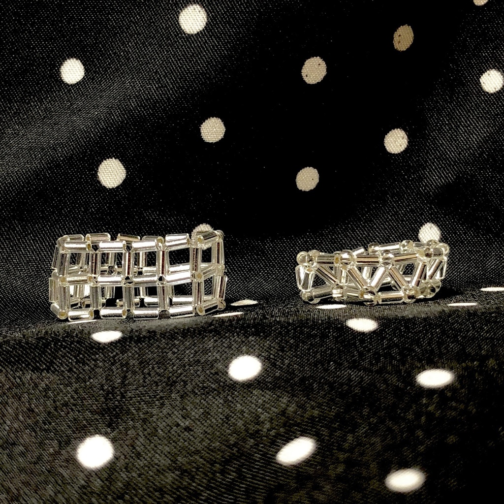 ハンドメイドリングセット 幾何学 フラワー シルバー