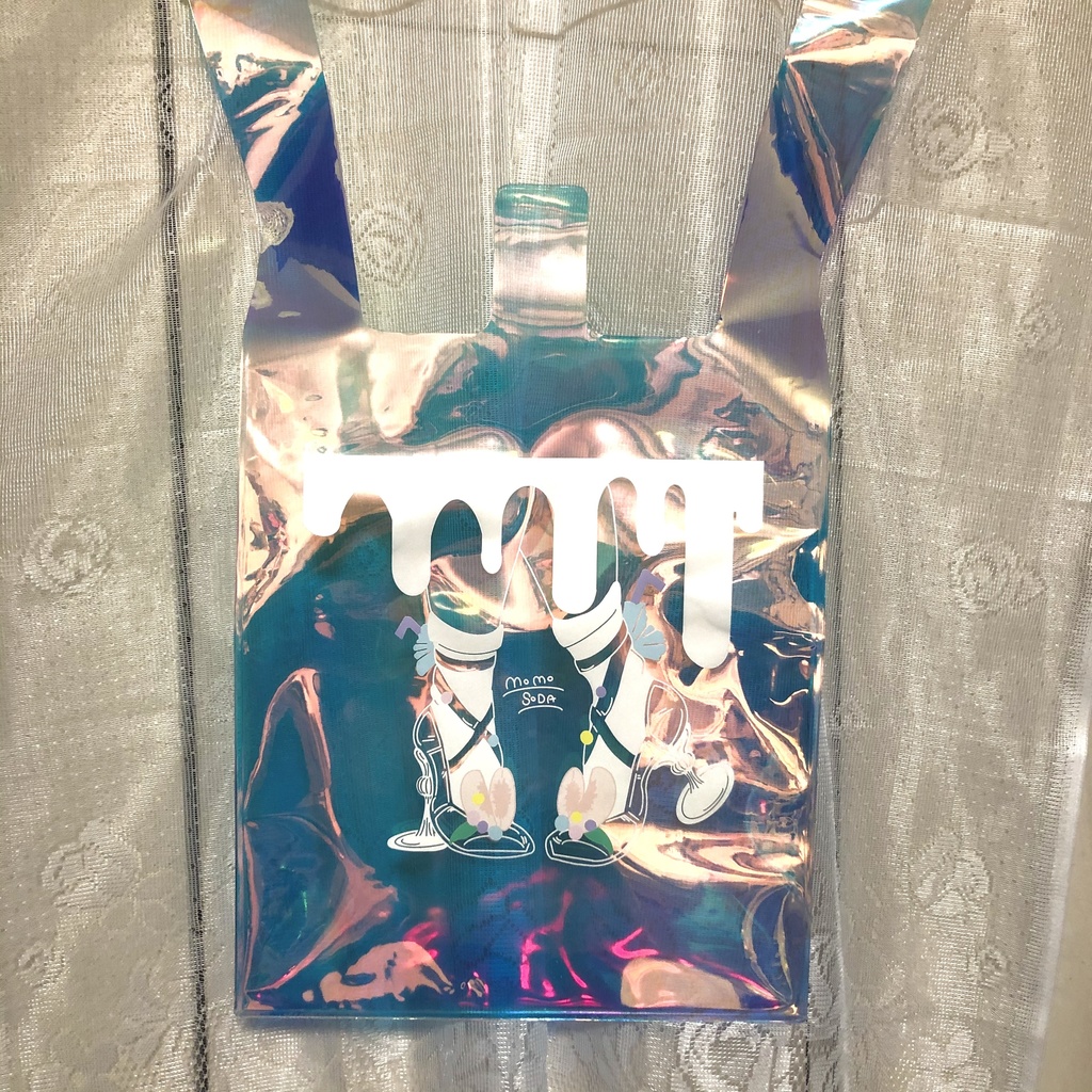 ピーチソーダのオーロラハイヒールエコバッグ