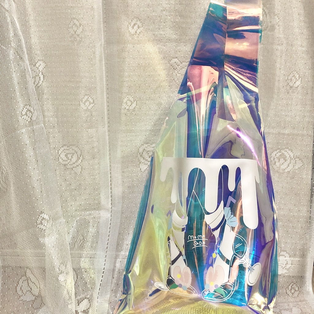 ピーチソーダのオーロラハイヒールエコバッグ