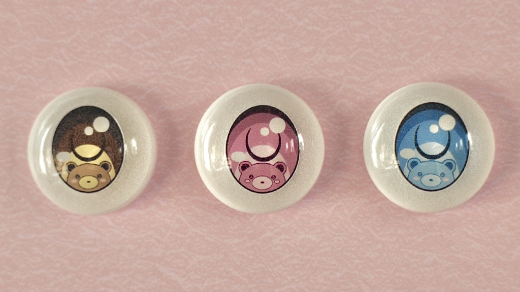 【20mm相当 レジンアイ】テディベア 全3色