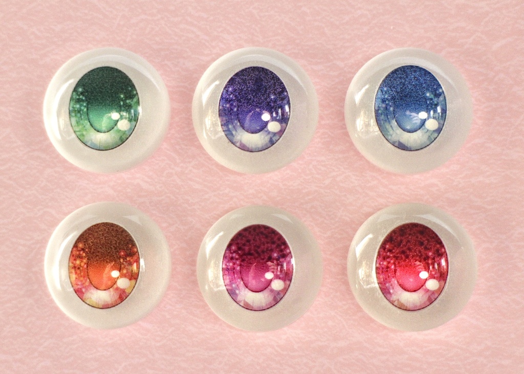 【20mm相当 レジンアイ】カラフル鉱石 全6色