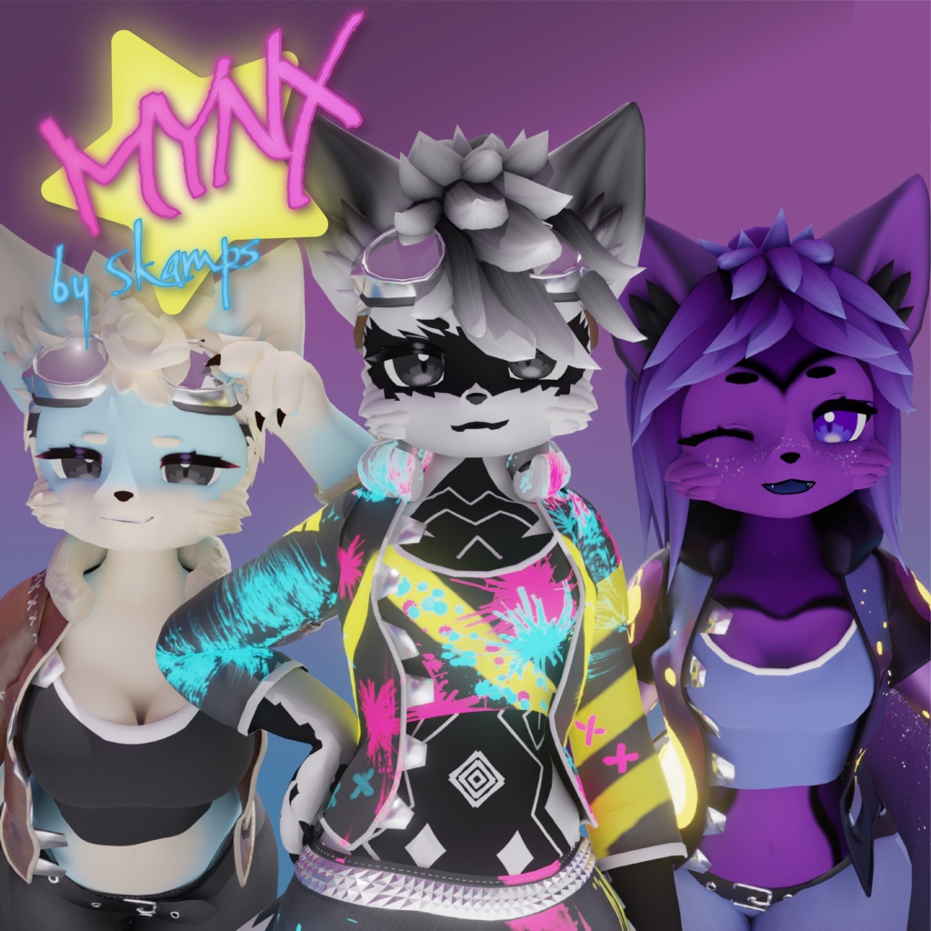 Mynx - VRChat 3.0 Avatar「ミンクス」VRCHAT3Dモデル