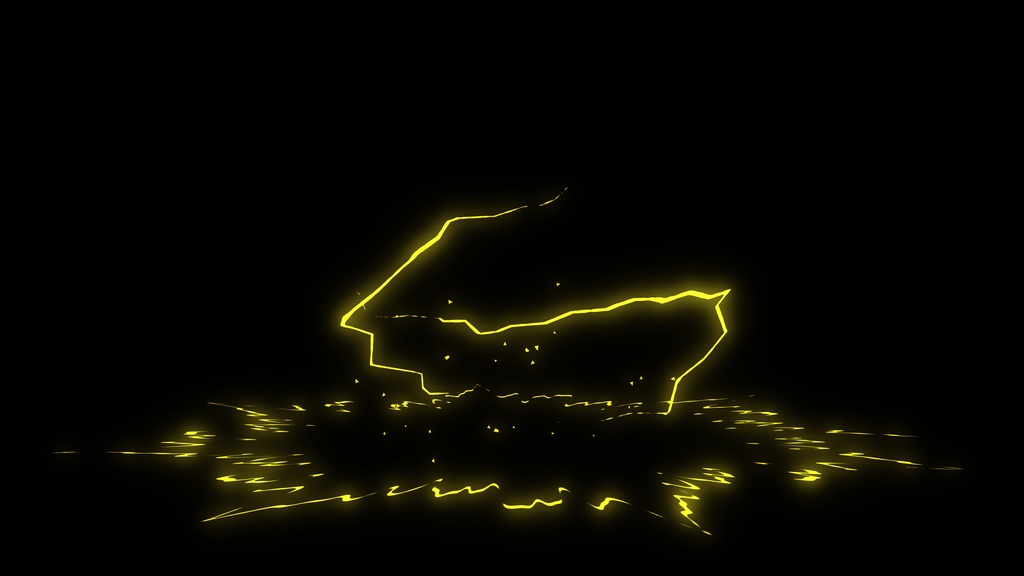 【AfterEffects】プロジェクトファイル - アニメ風の落雷と衝撃波のエフェクト