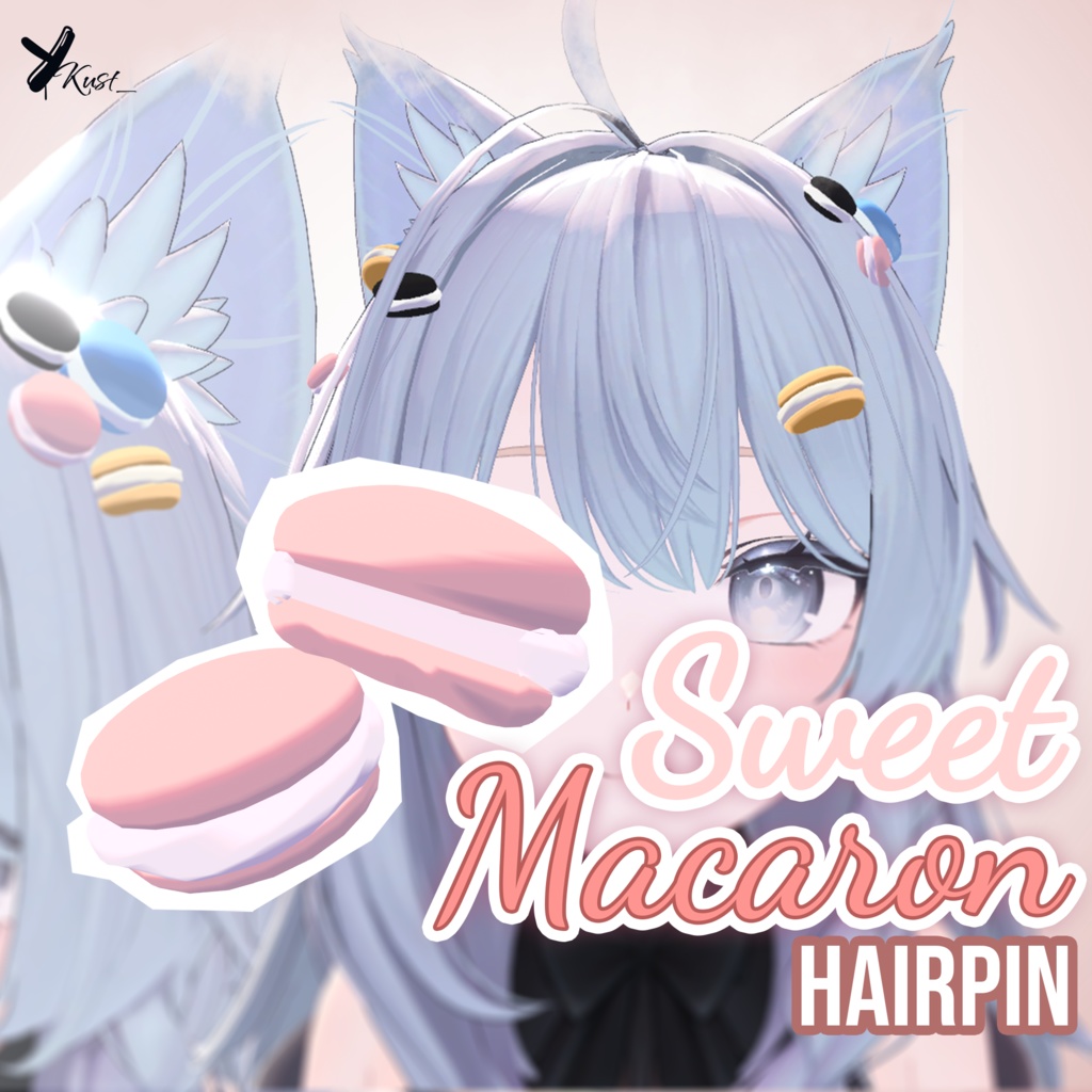 【VRChat】~Sweet Macarons hairpin