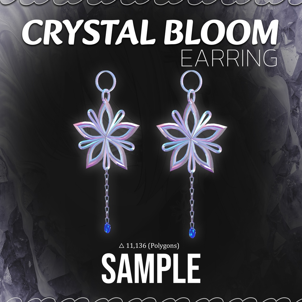 【VRChat】~Crystal Bloom Earrings