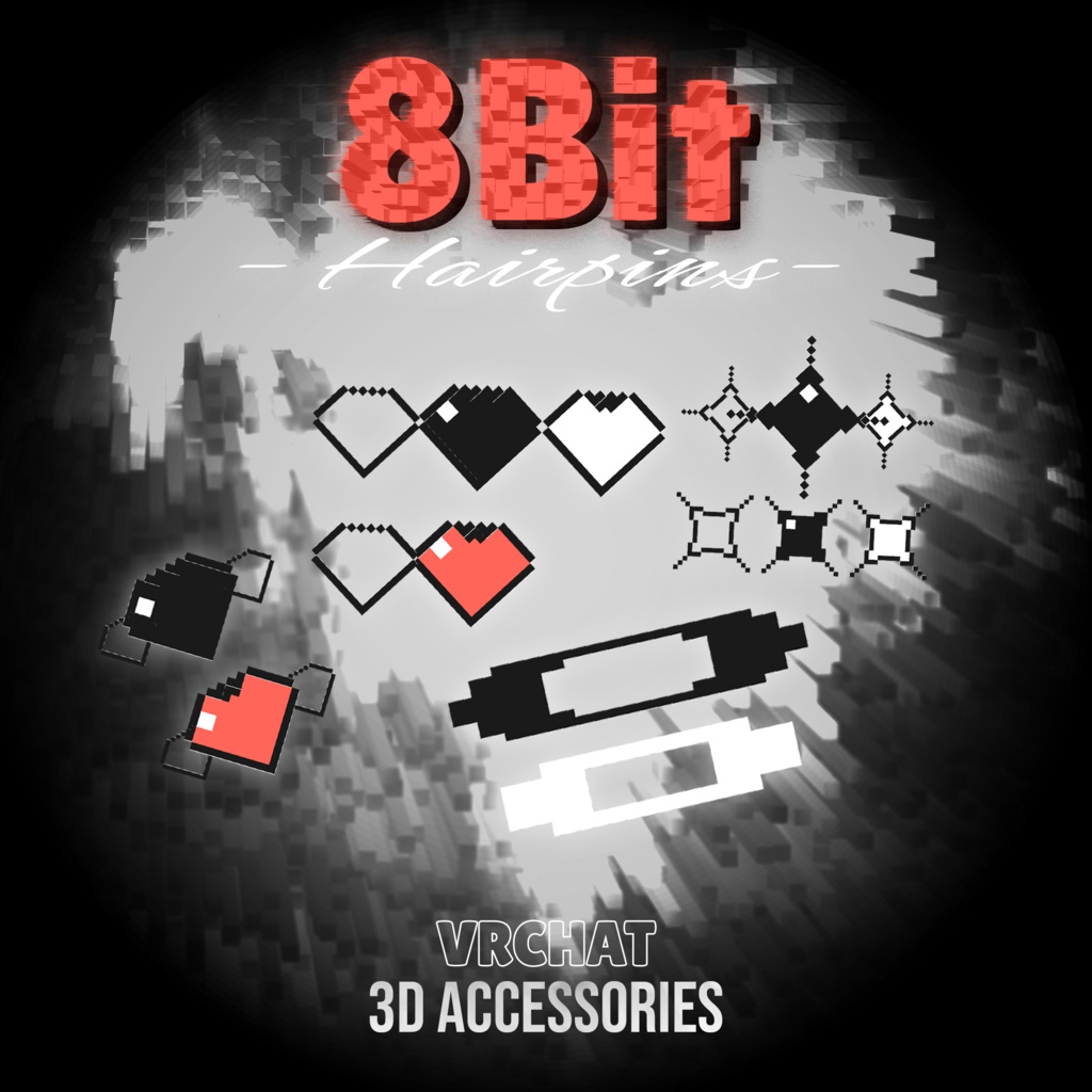 👾【VRChat】~8-Bit Hair Clips 👾