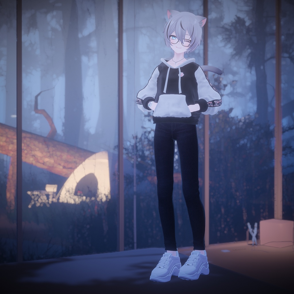 【kuuta専用衣装】Rota Hoodie(パーカー+アクセサリーセット)眼鏡/時計/ネックレス/ピアス