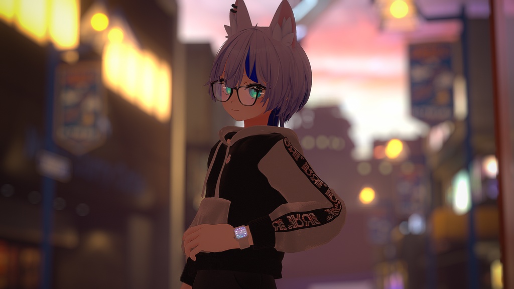 【HAOLAN専用衣装】Rota Hoodie(パーカー+アクセサリーセット)眼鏡/時計/ネックレス/ピアス