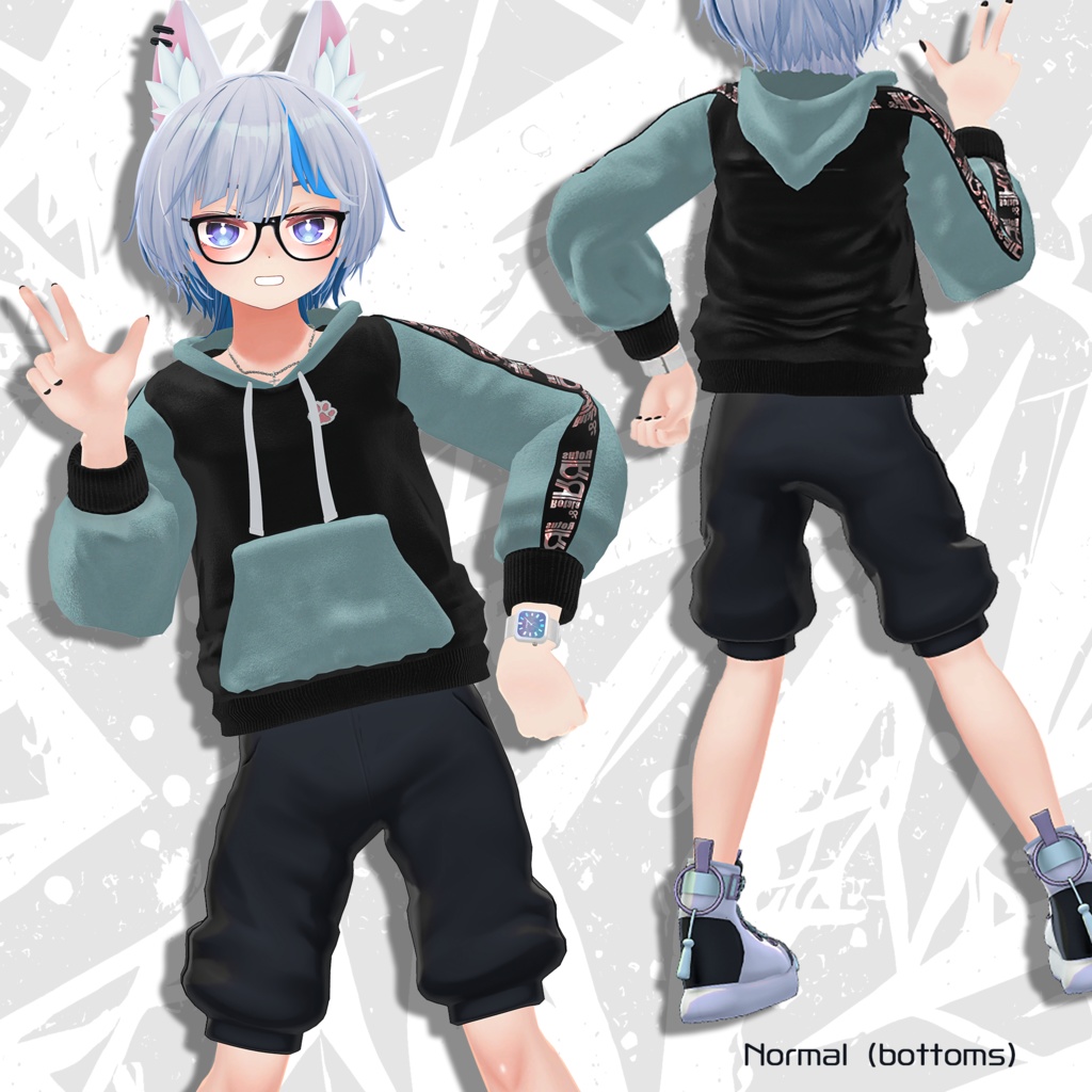 【HAOLAN専用衣装】Rota Hoodie(パーカー+アクセサリーセット)眼鏡/時計/ネックレス/ピアス