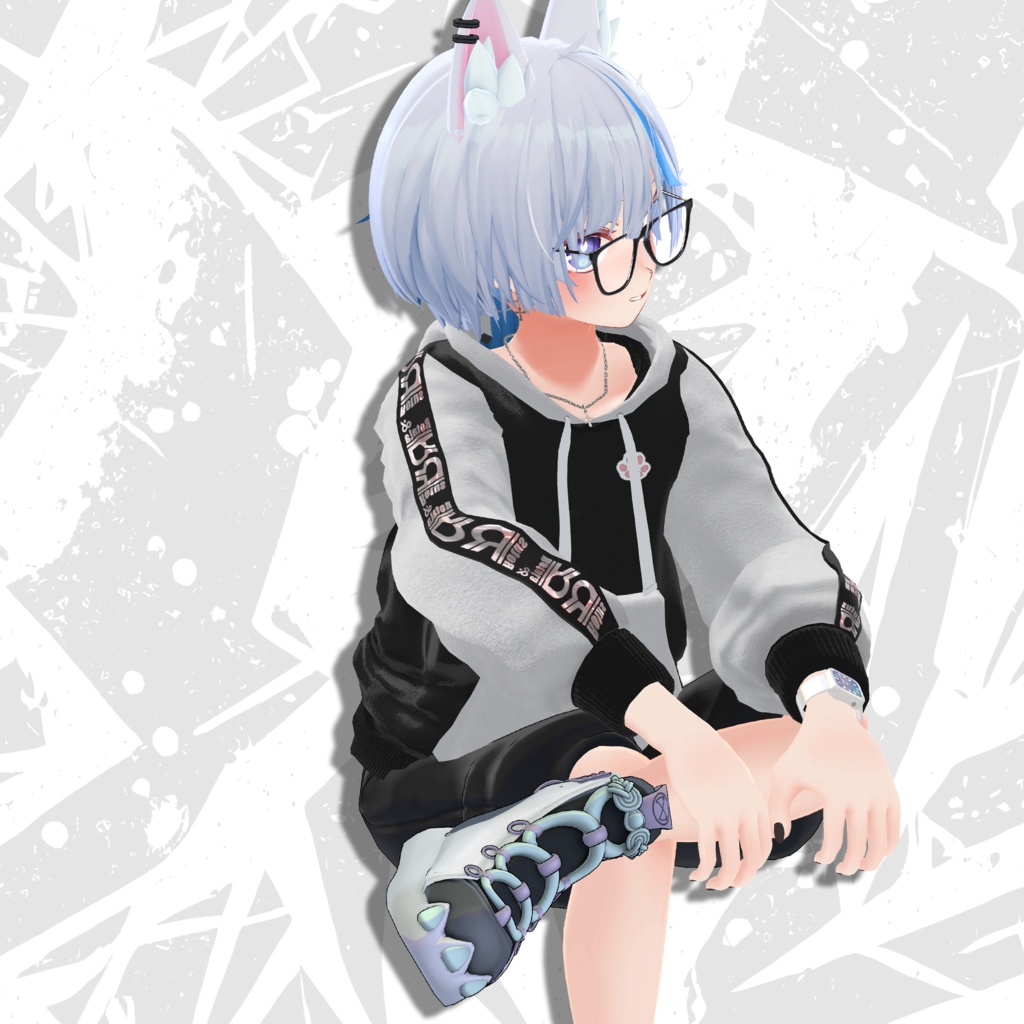 【HAOLAN専用衣装】Rota Hoodie(パーカー+アクセサリーセット)眼鏡/時計/ネックレス/ピアス