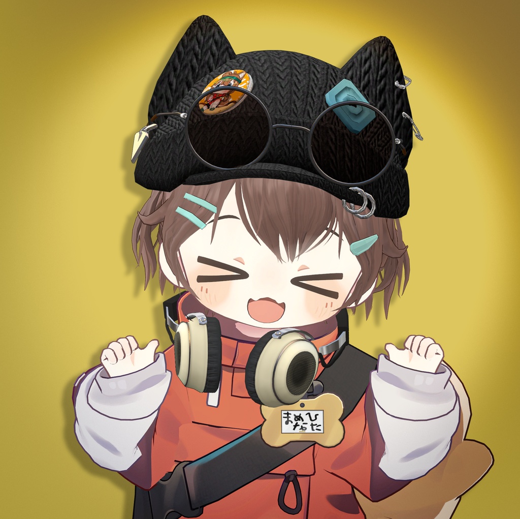 VRChat キャラクター缶バッジ3種類44mm くうた/ハオラン/まめひなた