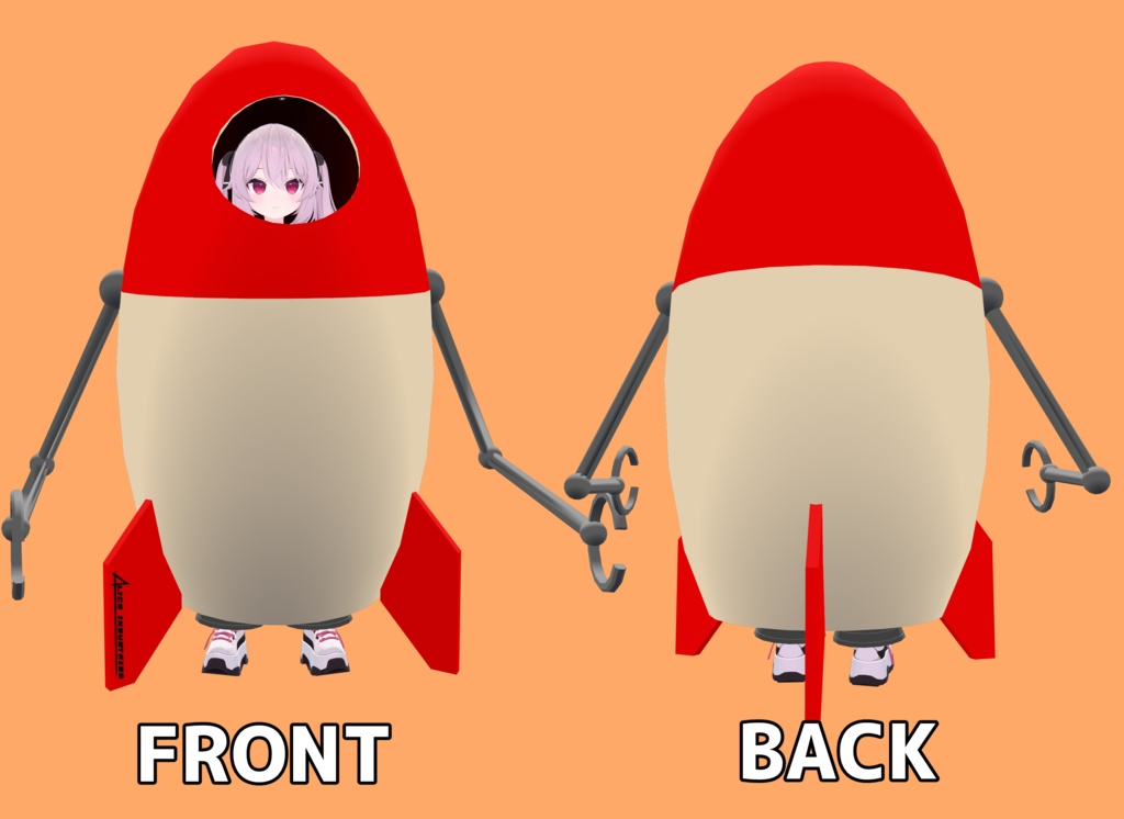 【3Dモデル】宇宙探索ロケットきぐるみ【衣装】