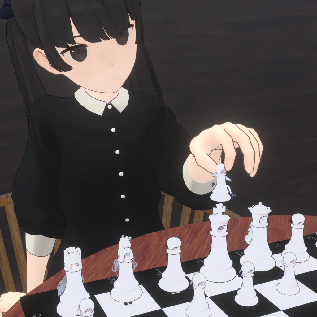【3Dモデル】チェス着ぐるみ&チェス盤セット