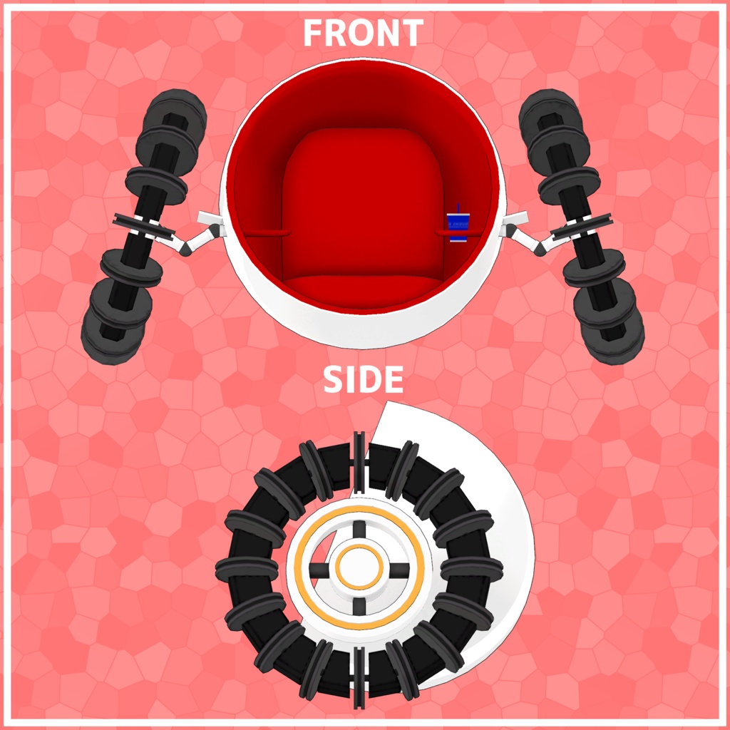 【3Dモデル】ボールホイールチェア【乗り物】