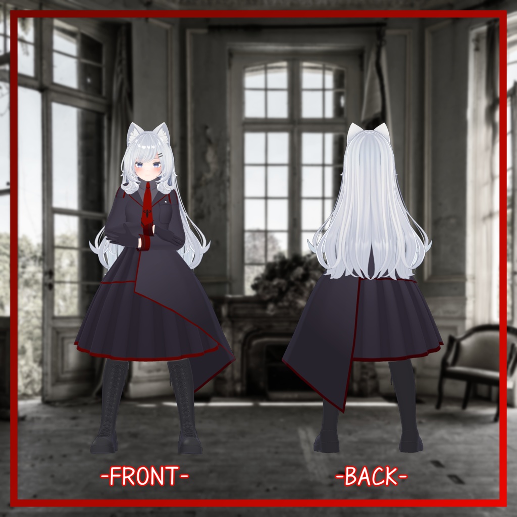 【ラムダ】オリジナル3Dモデル対応衣装 【ゴシックミリタリー衣装】