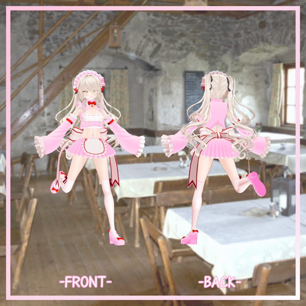 オリジナル3Dモデル『ルゼブル』対応衣装【バレンタインメイド衣装】
