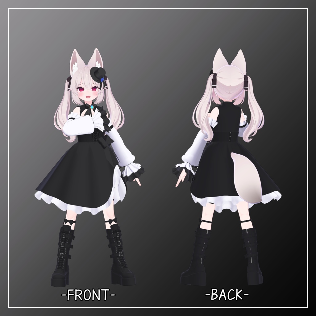 カリン対応衣装【Gothic Asymmetrical Skirt】