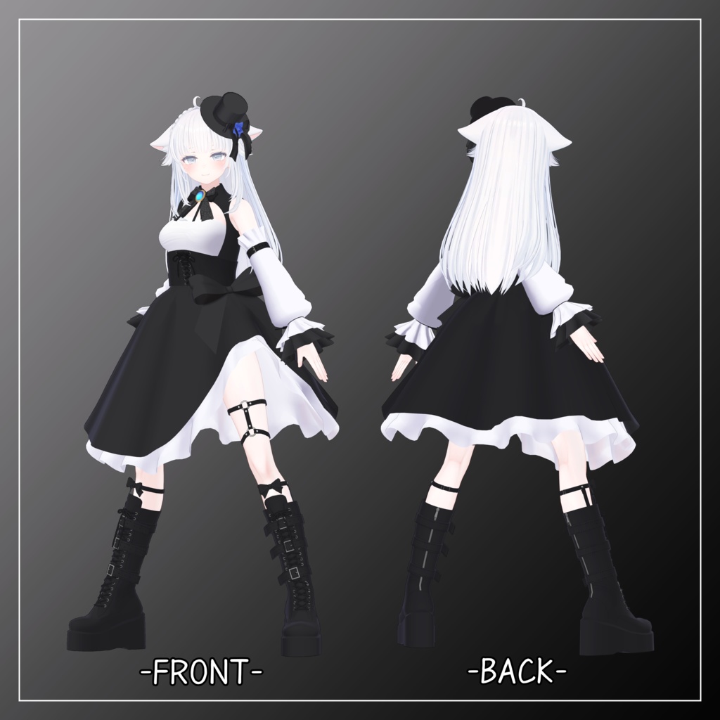 珀杏(はくあ)対応衣装【Gothic Asymmetrical Skirt】