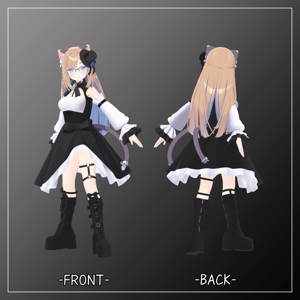 猫山 宙対応衣装【Gothic Asymmetrical Skirt】