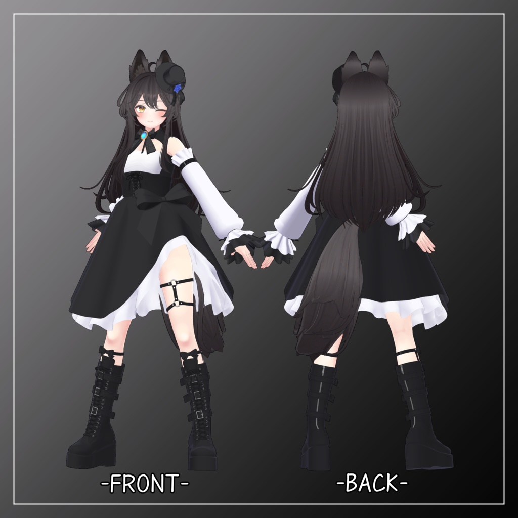 リリモカ衣対応衣装【Gothic Asymmetrical Skirt】